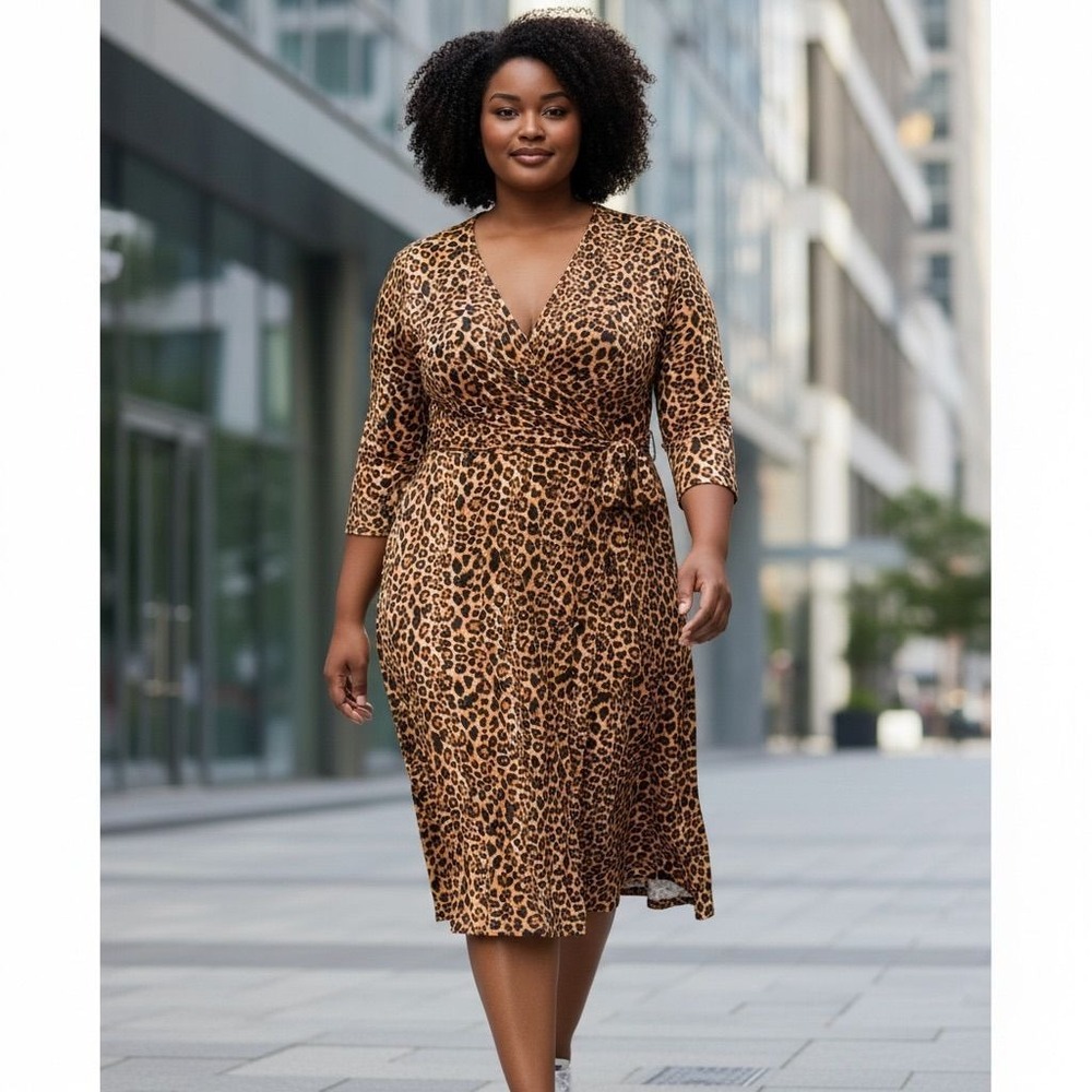 008. NWT Tiana B. Leopard Dress - 2X